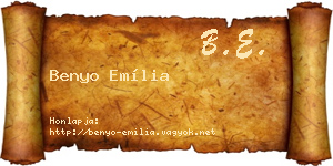Benyo Emília névjegykártya