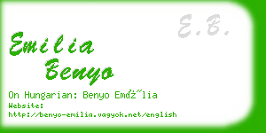 emilia benyo business card
